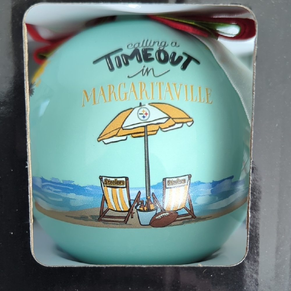 Pittsburgh Steelers Margaritaville Beach Scene Ornament